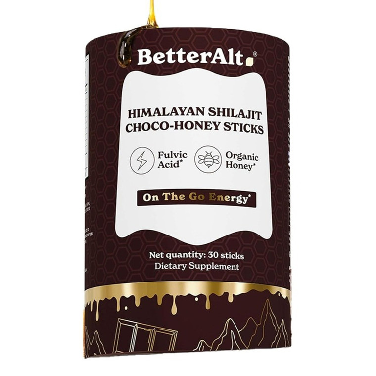Better Alt Himalayan Shilajit Choco Honey Sticks Supports Energy Levels 30Ea