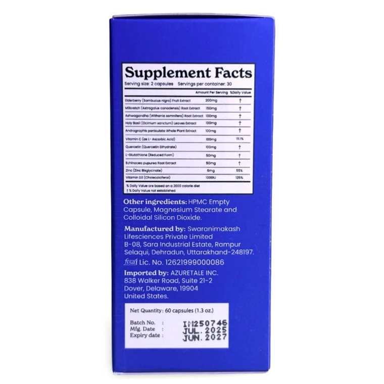 Better Alt Immuno 365 Quercentin Vitamin C and D3 Supplement Capsules Support Immune and Heart Health 60Ea