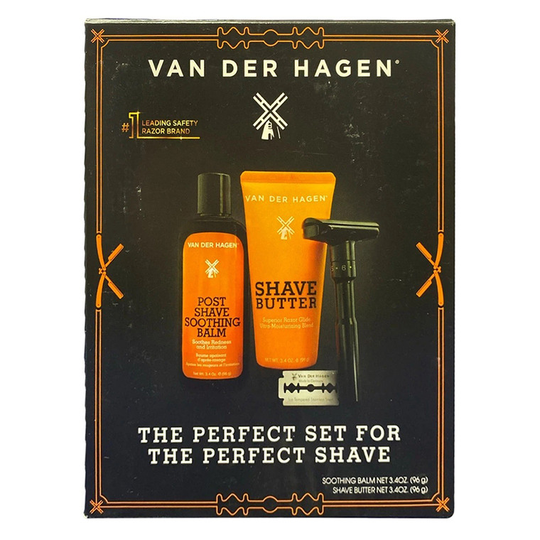 Van Der Hagen The Perfect Shave Set Grooming Bundle Designed Controlled and Smooth Shaving Experience 4Ea