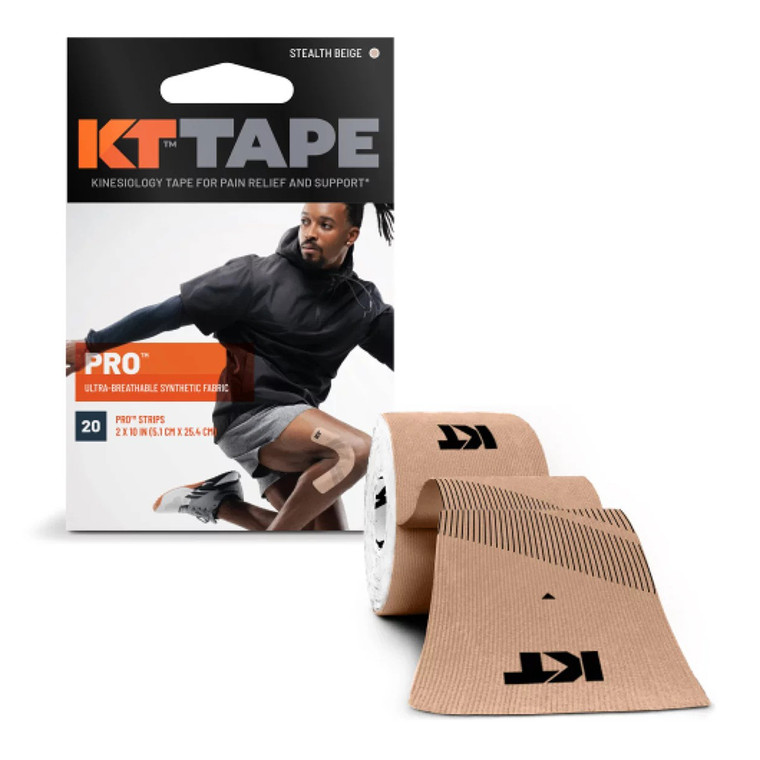 KT Tape Kinesiology Therapeutic Tape Pro Strips Beige Arthritis and Muscle Pain Relief 20Ea