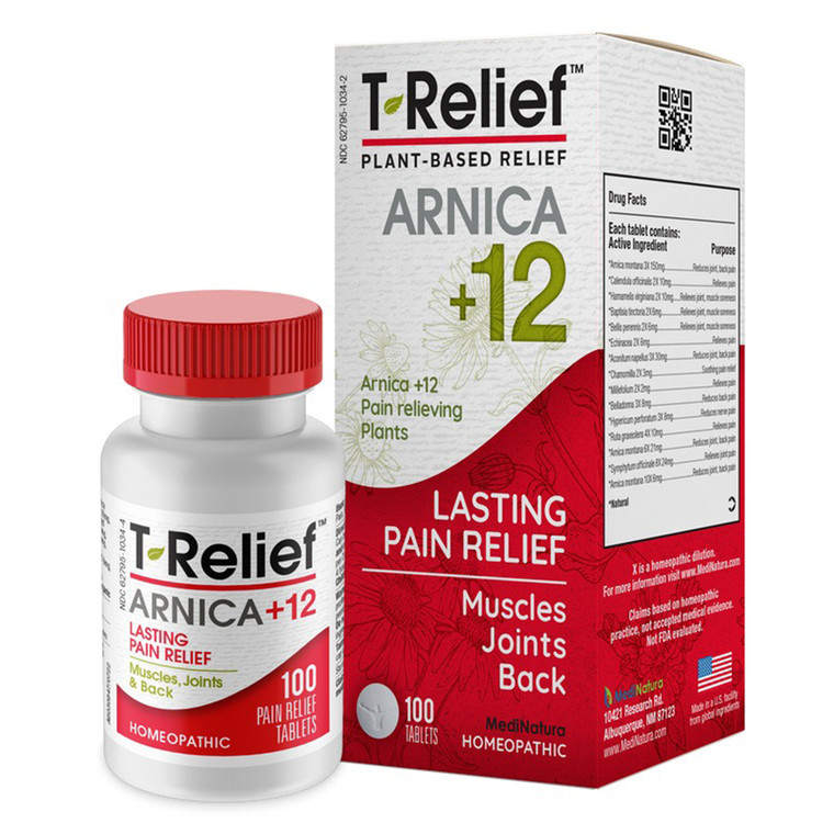 MediNatura T Relief Pain Relief Homeopathic Tablets 100Ea