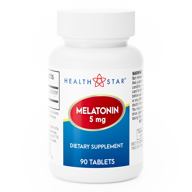 Geri Care Melatonin 5 mg Tablets for Sleep Support and Occasional Sleeplessness Relief 90Ea