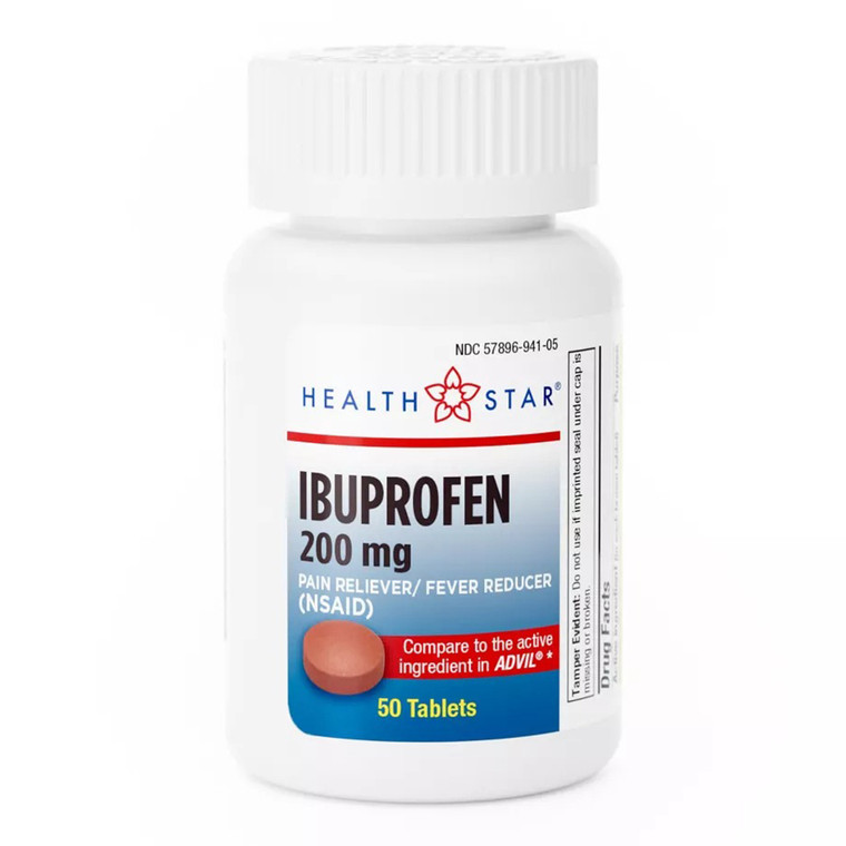 Geri Care Ibuprofen 200 mg Tablets for Pain and Fever Relief 50Ea
