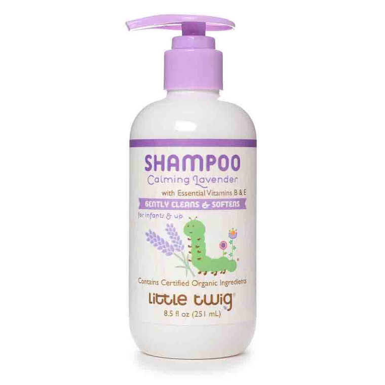 Little Twig Shampoo Claming Lavender with Essential Vitamin B and E Gentle Cleans and Softens Baby Hair 8.5Oz (251ml)