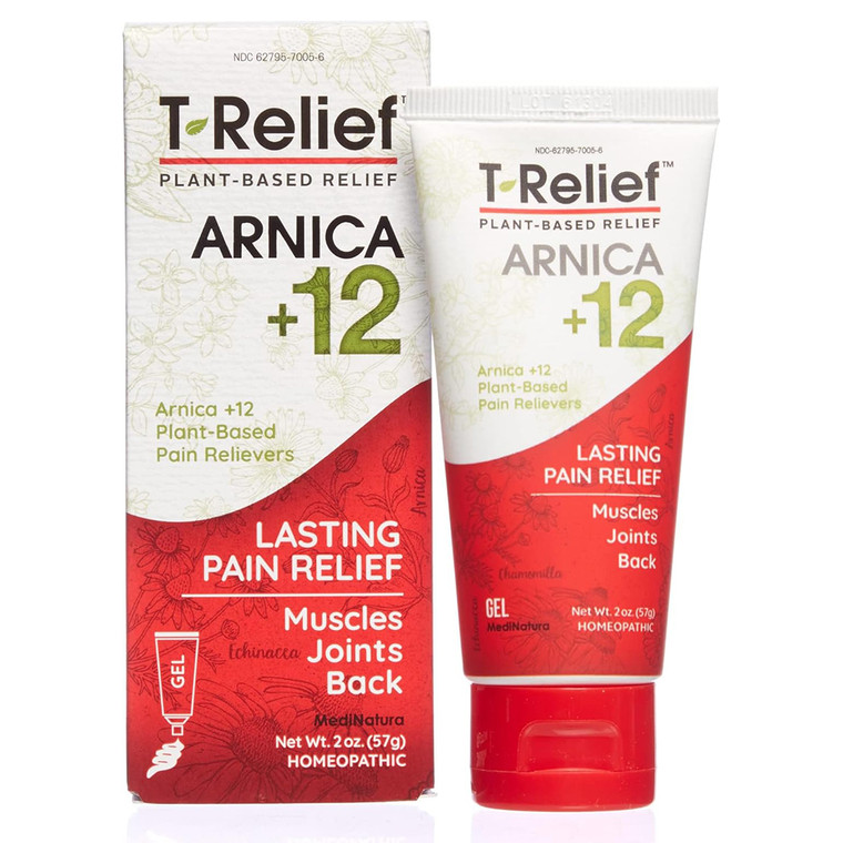 MediNatura T Relief Arnica Gel for Temporary Relief of Muscle Joint and Back Pain 2Oz (57g)