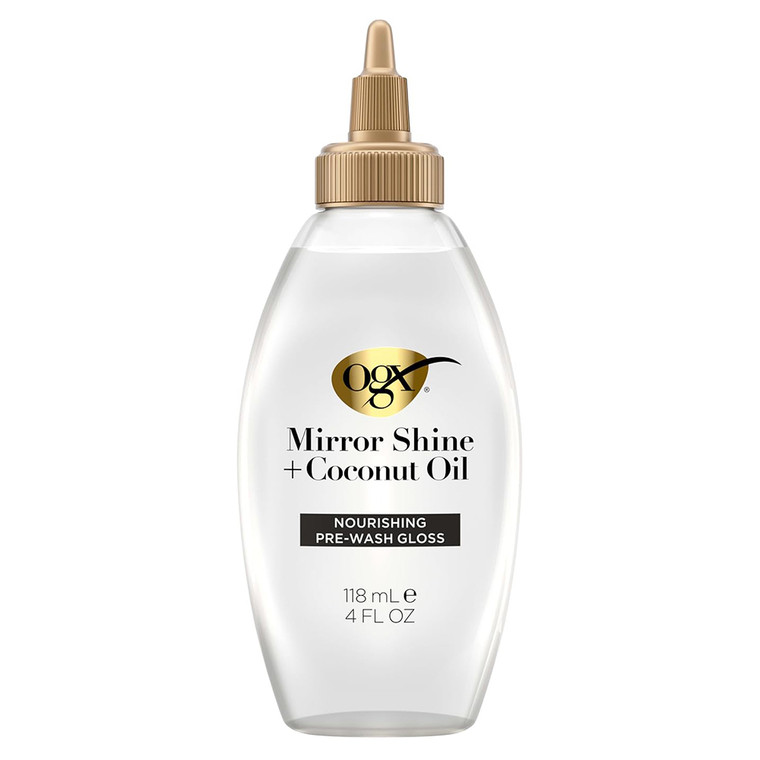 OGX Mirror Shine Coconut Oil Pre Wash Hair Gloss Treatment 4Oz (118ml)