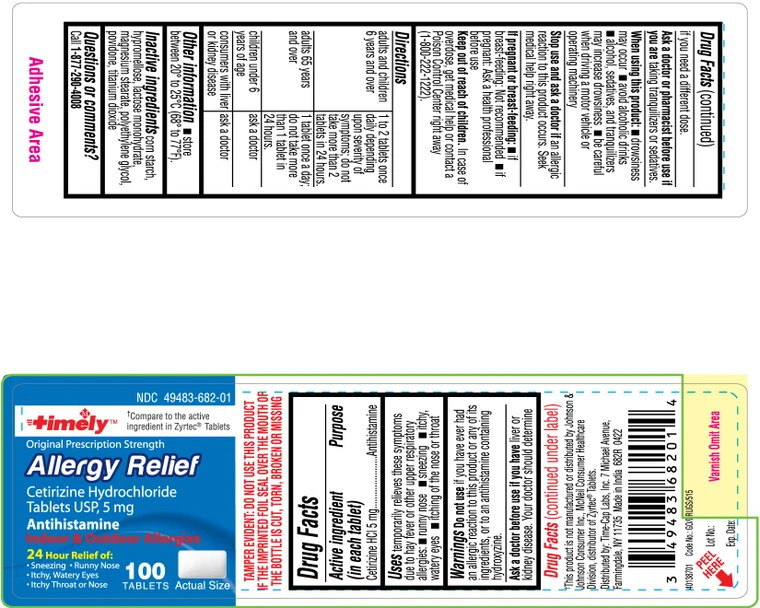 Timely Aspirin Relief Cetirizine HCL USP 5mg Antihistamine Tablets Relief of Sneezing and Itchy Throat 100Ea