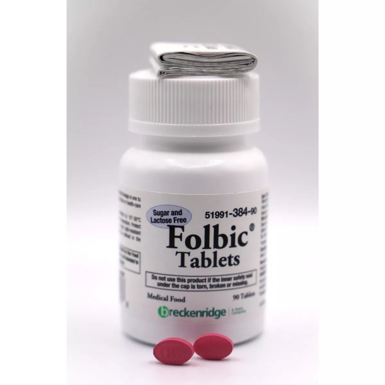 Breckenridge Folbic Tablets for Folic Acid Vitamin B6 and B12 Support Cardiovascular and Nervous Health 90Ea