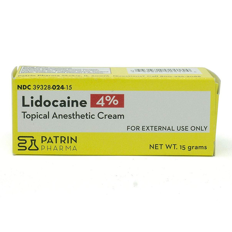 Patrin Pharma Lidocaine 4 Percent Topical Anesthetic Cream for Minor Pain and Itching Relief 0.5Oz (15g)