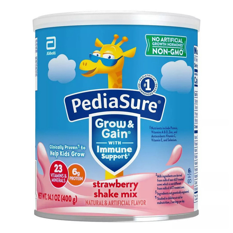 PediaSure Grow Gain with Immune Support Strawberry Shake Mix 14.1Oz (400g)