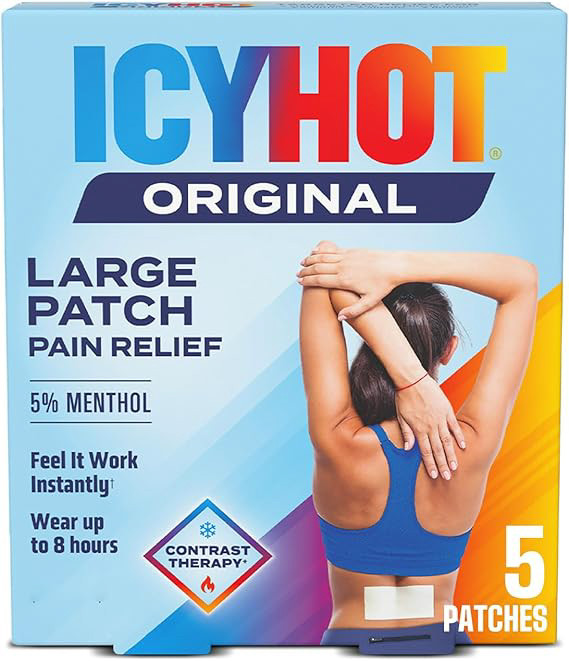 Icy Hot Original Back and Large Areas Patches with Menthol Pain Relief 5Ea