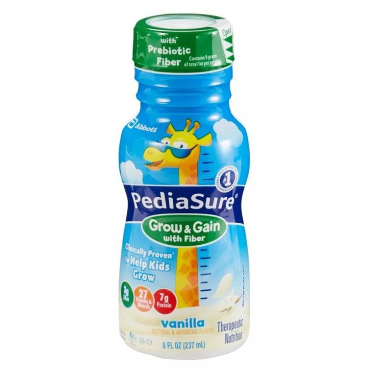PediaSure Grow Gain with Fiber Complete Nutrition Vanilla Shake for Kids 8Oz (237ml), Pack of 24