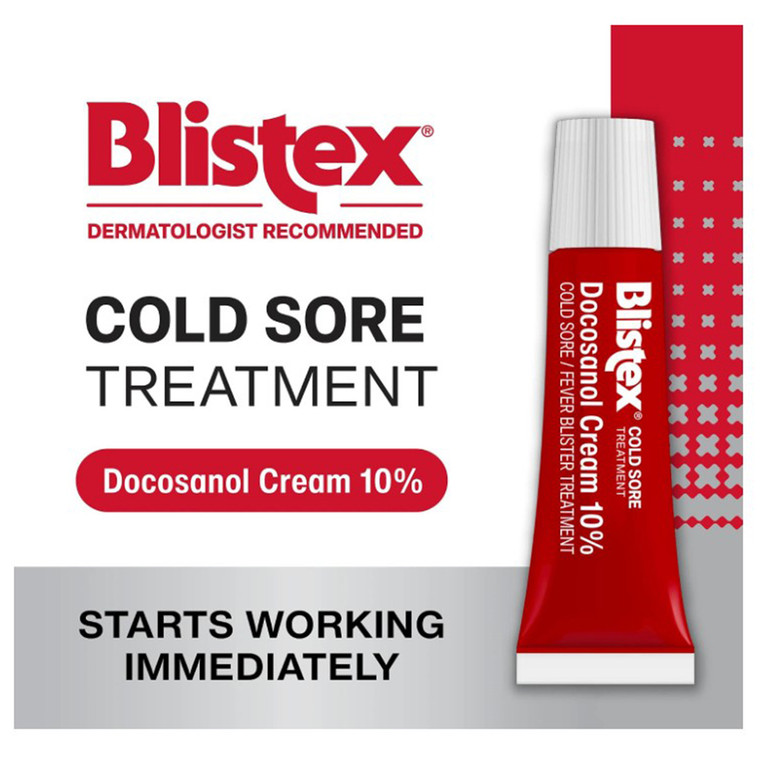 Blistex Docosanol Cream 10 Percent for Cold Sore and Fever Blister Treatment 0.07Oz (2g)