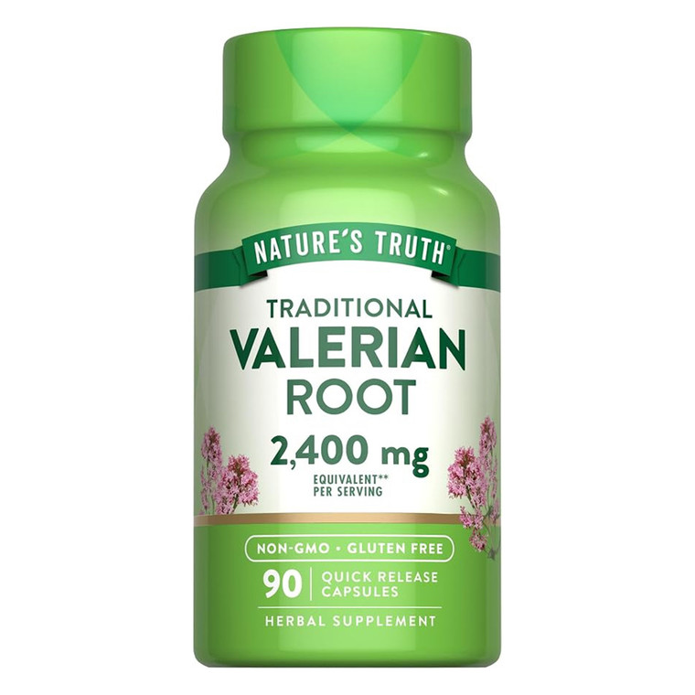 Natures Truth Valerian Root 2400mg Herbal Supplement Capsules Support Stress Relaxation ad Sleep 90Ea