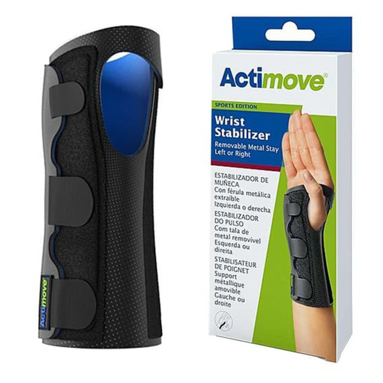 Actimove Wrist Stabilizer Removable Metal Stay Left or Rigth Small Beige for Balanced Warmth Pain Relief and Heal 1Ea