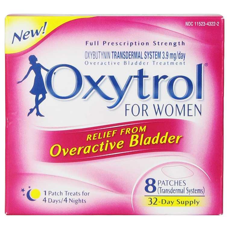 Oxytrol Overactive Bladder Transdermal Patches for Women 8Ea
