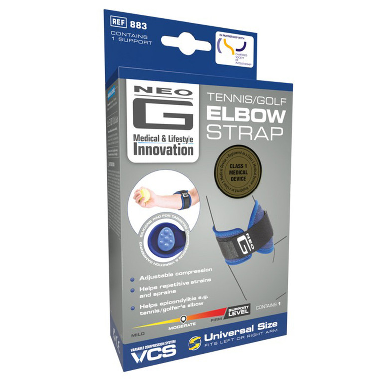 Neo G Tennis Golf Elbow Strap Adjustable Compression Support Forearm Muscles and Elbow Tendon Complex 1Ea