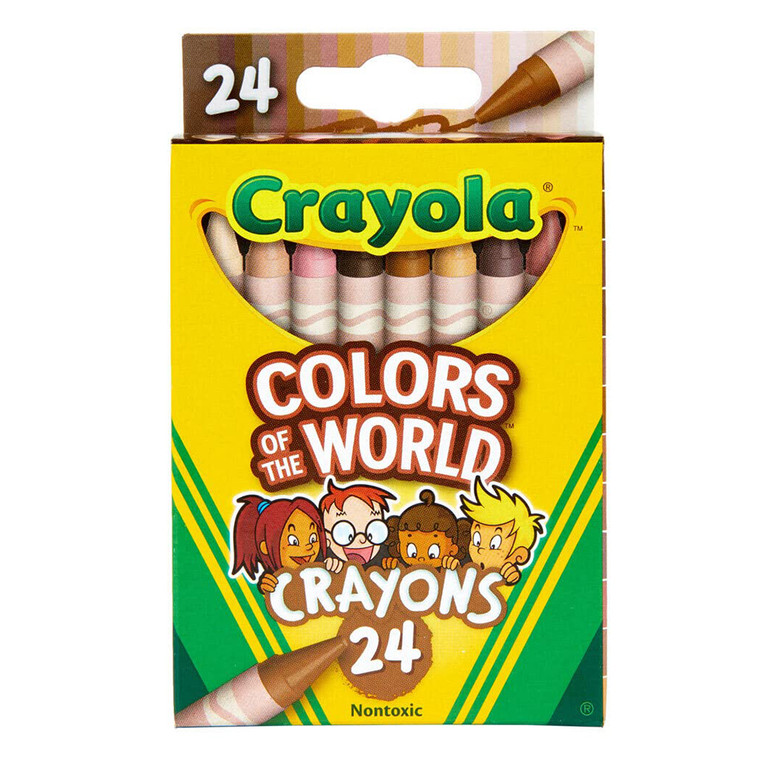 Crayola Colors of the World Crayons Multicultural Skin Tone Colors Non Toxic 24Ea