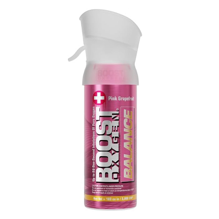 Boost Oxygen Pocket Size Balance Pink Grapefruit 3L Canister Respiratory Support to Breathe 12Ea