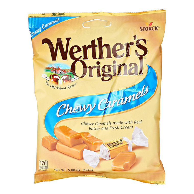 Werthers Original Chewy Caramels Soft Chewy Candy Real Butter Fresh Cream 5Oz (142g)