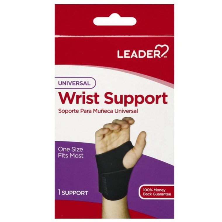 Leader Universal Wrist Support One Size Fits Most Black for Wrist Stabilization 1Ea