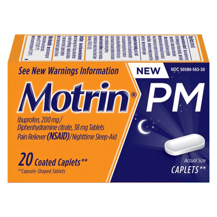 Motrin Pm Ibuprofen 200 Mg Pain Reliever And Nighttime Sleep Aid Caplets - 20 Ea