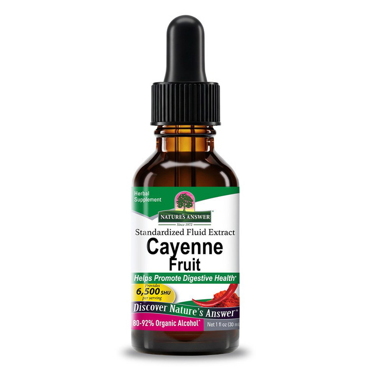 Natures Answer Cayenne Fruit Extract Alcohol Free Supports Digestive and Cardiovascular Health 1Oz (30ml)