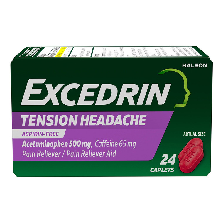 Excedrin Tension Headache Relief Caplets Aspirin Free 24Ea