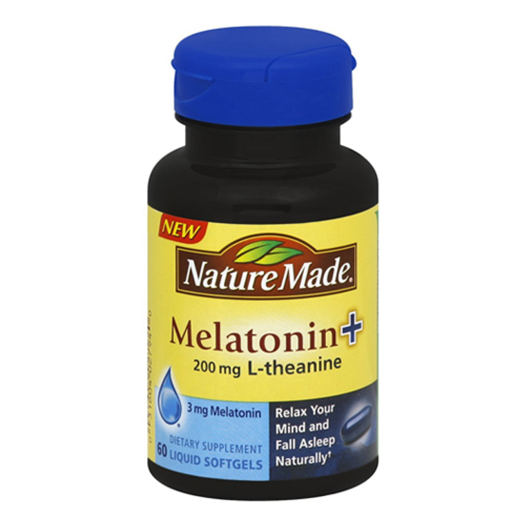 Nature Made Melatonin Plus L-Theanine 200 Mg Softgels - 60 Ea