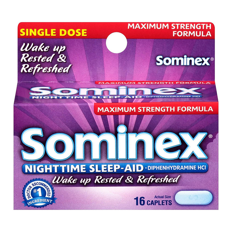 Sominex Sleep Aid Maximum Strength Caplets, 16 Ea