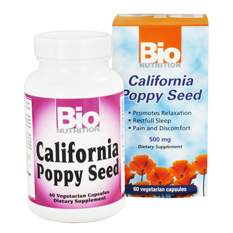 Bio Nutrition California Poppy Seed 500 Mg Vegetarian Capsules - 60 Ea