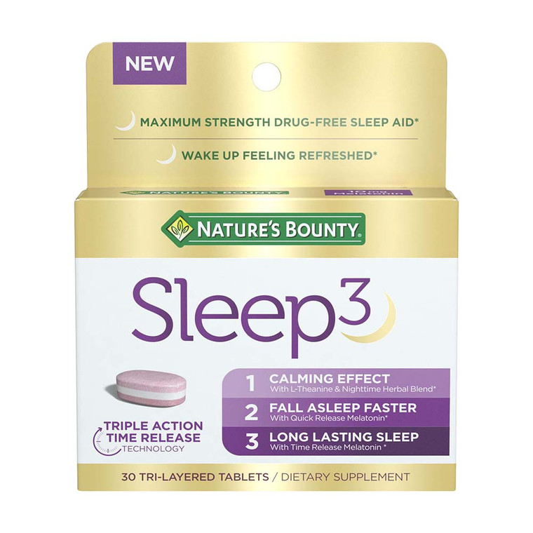 Natures bounty Sleep3 Tri-Layer Melatonin Time Release Tablets, 30 Ea
