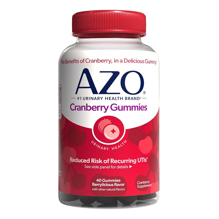 Azo Cranberry Gummies for Urinary Tract Health Support 40Ea