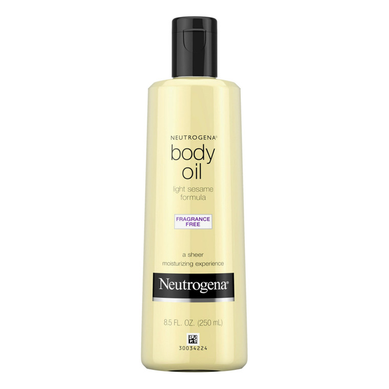 Neutrogena Body Oil With Light Sesame Formula, Fragrance Free, 8.5 Oz