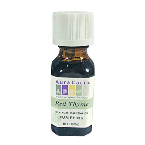 Aura Cacia Pure Essential Oil Thyme, Red(Thymus Vulgaris) - 0.5 Oz