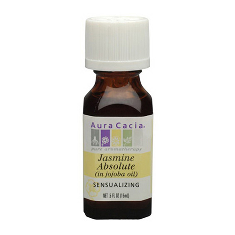 Aura Cacia Aromatherapy Precious Essentials Oil Jasmine Absolute With Jojoba - 0.5 Oz