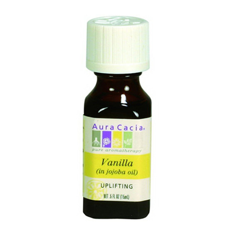 Aura Cacia Aromatherapy Precious Essentials Oil Vanilla Absolute With Jojoba - 0.5 Oz