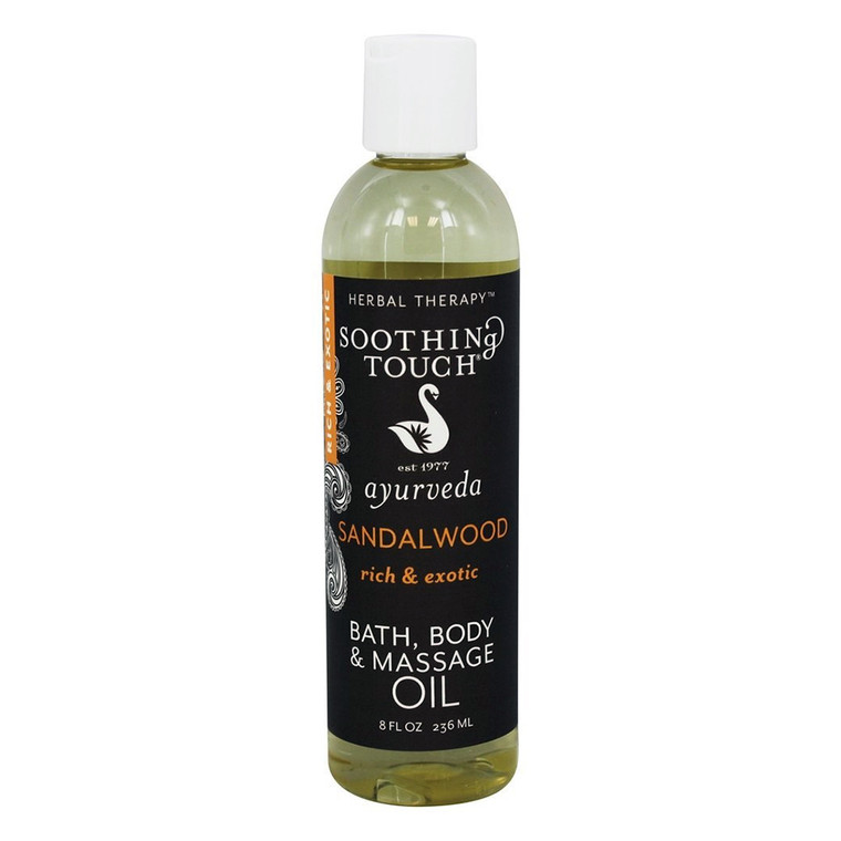 Soothing Touch Bath Body And Massage Oil, Rich And Exotic Sandalwood - 8 Oz