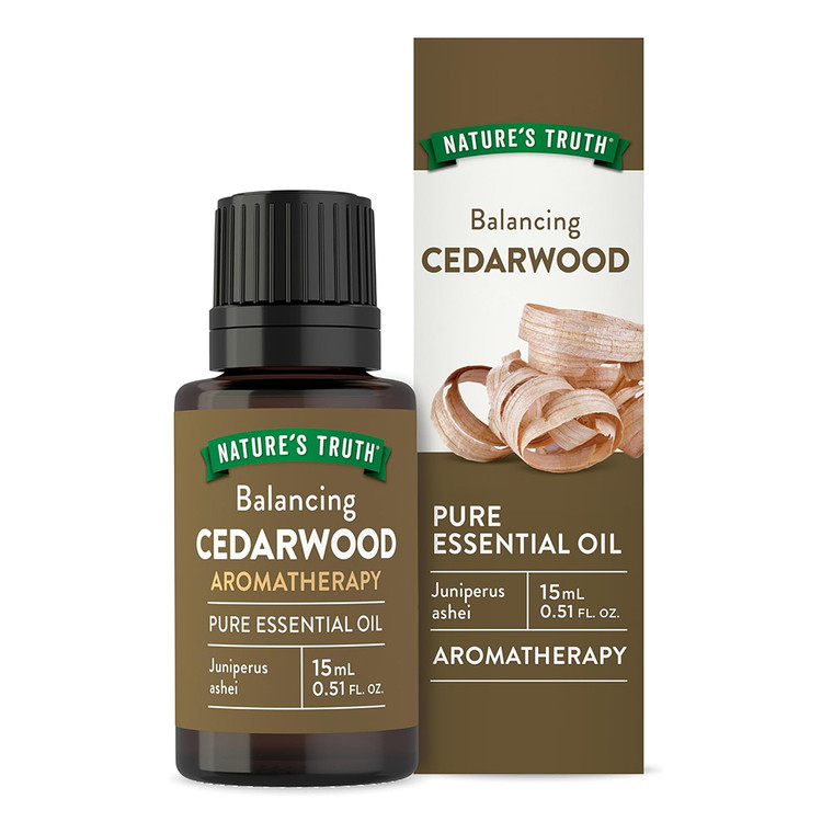 Natures Truth Aromatherapy Cedarwood Pure Essential Oil Support Stress Relief 0.51Oz (15ml)