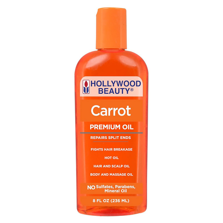 Hollywood Beauty Carrot Premium Oil for Hair Scalp Skin and Nails 8Oz (236ml)
