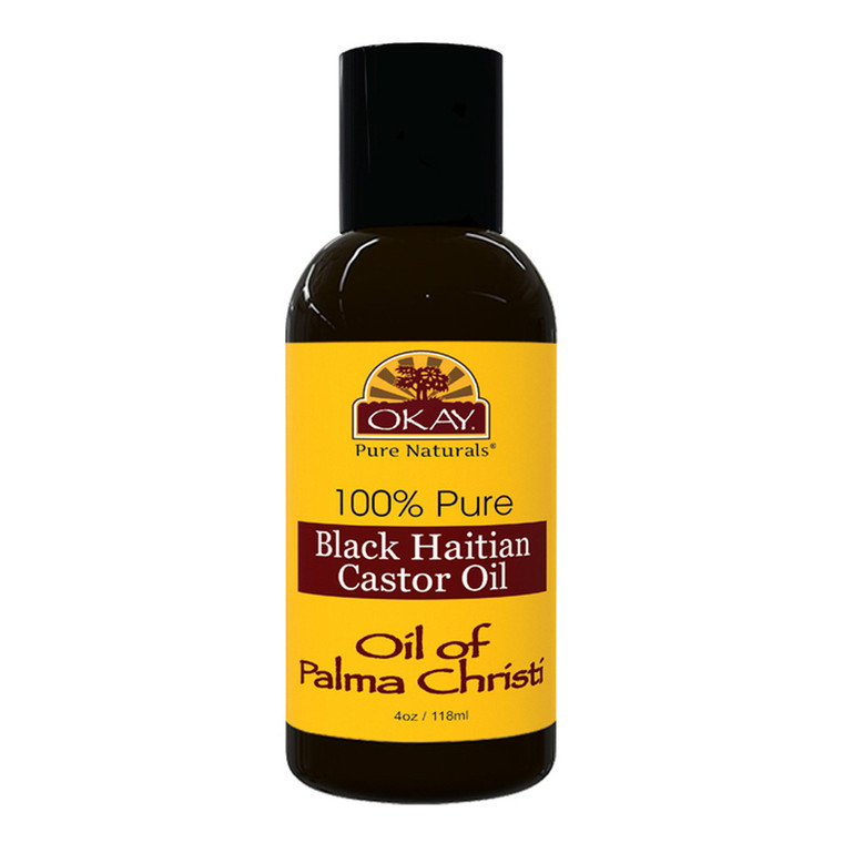 Okay 100% Pure Black Haitian Castor Oil For Healthy Hair And Skin, 4 Oz