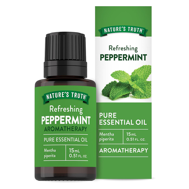 Natures Truth Aromatherapy Pure Essential Oil Peppermint Scent Promote Relaxation 0.51Oz (15ml)