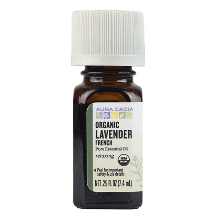 Lavender French Organic Pure Essential Oil By Aura Cacia, 0.25 Oz