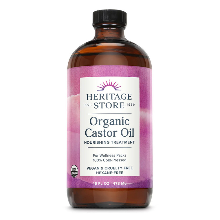 Heritage Organic Castor Oil Hexane Free, 16 Oz