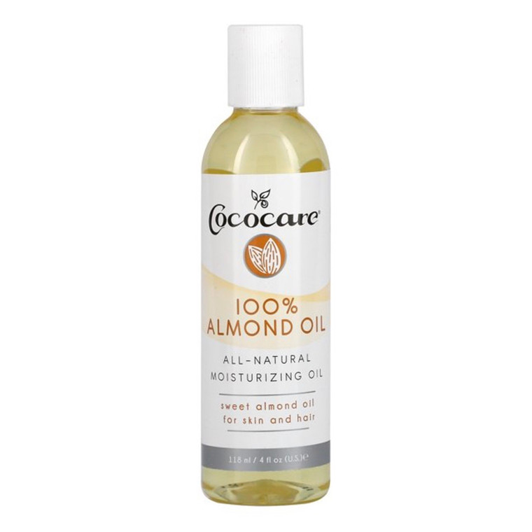 Cococare 100 Percent Natural Almond Oil for Skin and Hair Hydrating and Conditioning Formula 4Oz (118ml)
