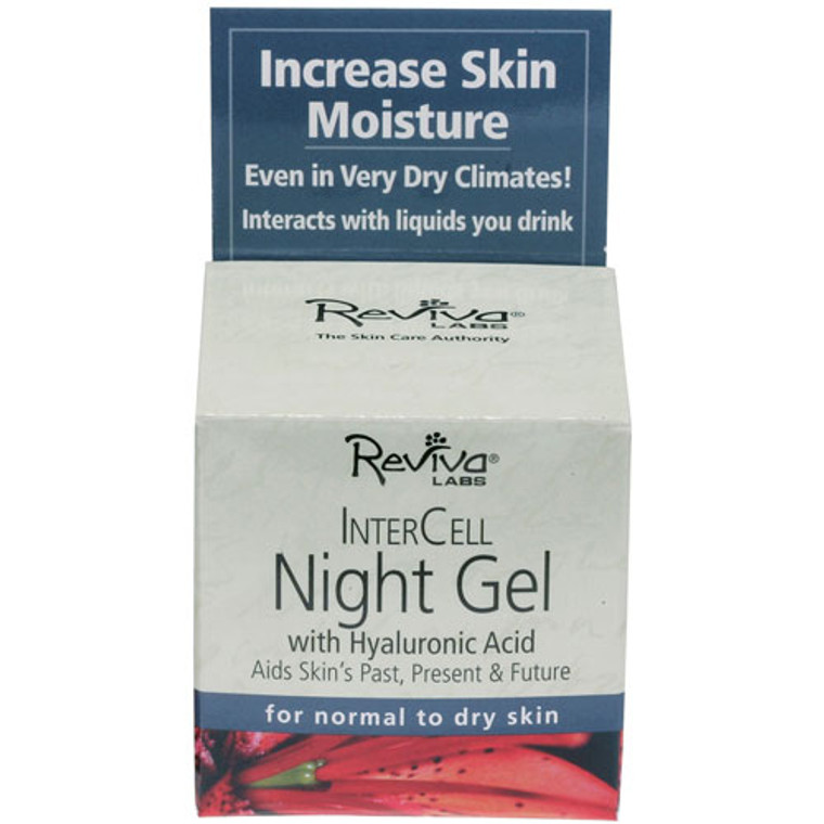 Reviva Intercell Night Face Gel With Hyaluronic Acid, Increase Skin Moisture - 1.25 Oz