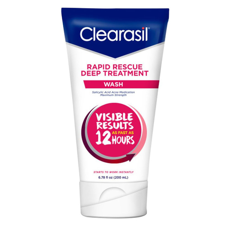 Clearasil Rapid Rescue Deep Treatment Wash Maximum Strength Acne Fighting Formula 6.78Oz (200ml)