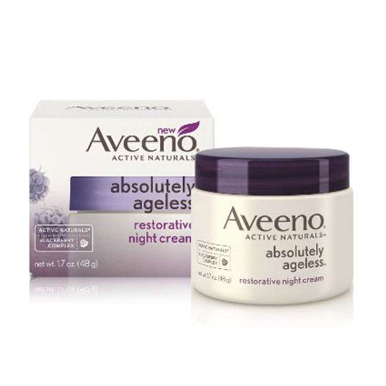 Aveeno Active Naturals Absolutely Ageless Restorative Night Cream, Blackberry, 1.7 oz