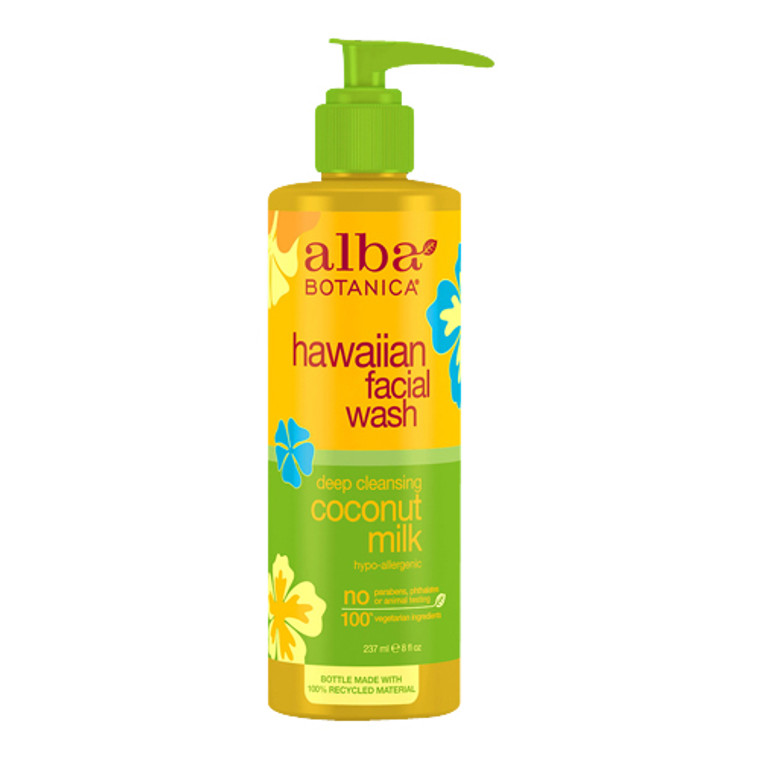 Alba Botanica Hawaiian Coconut Milk Facial Wash - 8 Oz