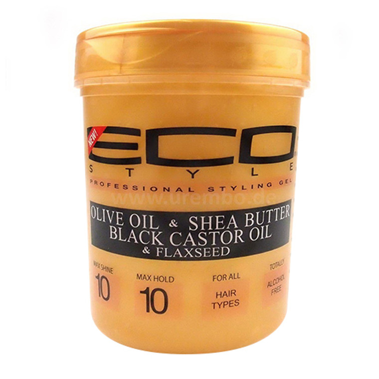 Eco Style Gold Olive Oil And Shea Butter And Black Castor Oil And Flaxseed, 32 Oz